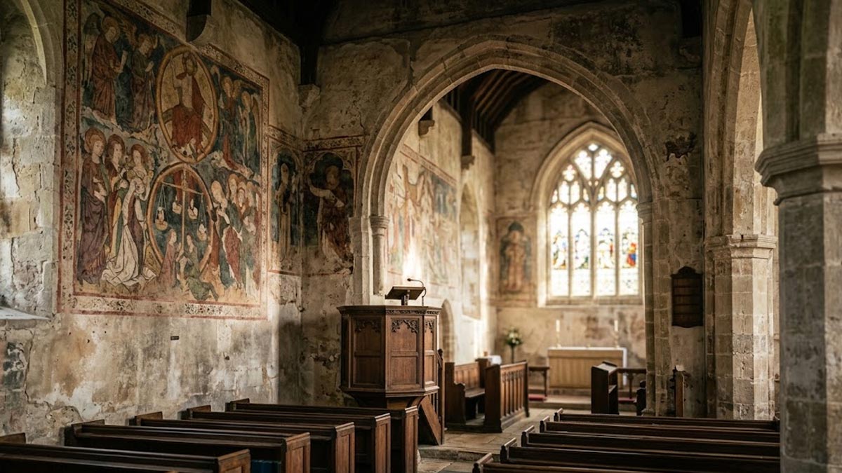 Inside the Quiet Oxfordshire Village Hiding Britain’s Creepiest Medieval Murals